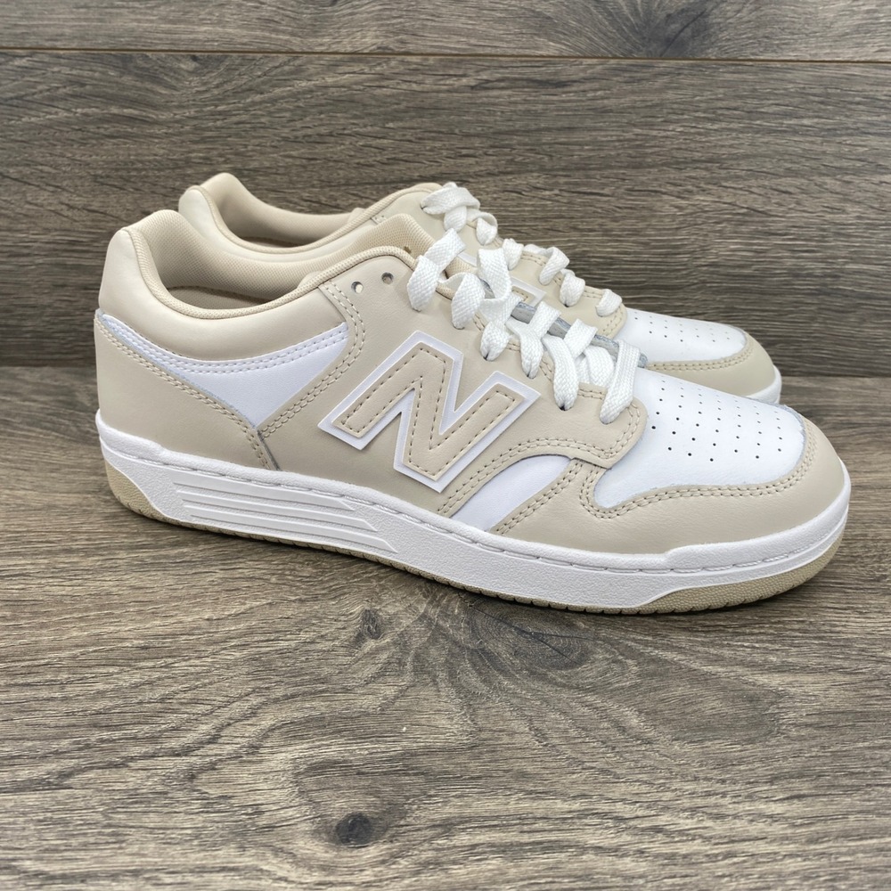 New Balance 480 Low Sneakers Mens 6.5 Cream White Leather BB480LBB Court Shoe